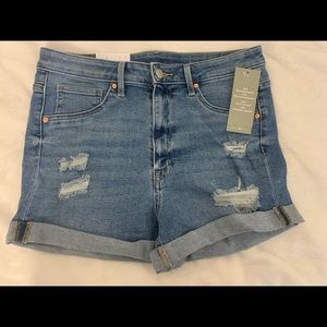 NEW WITH TAGS H&M DISTRESSED DENIM JEAN SHORTS SIZE 12